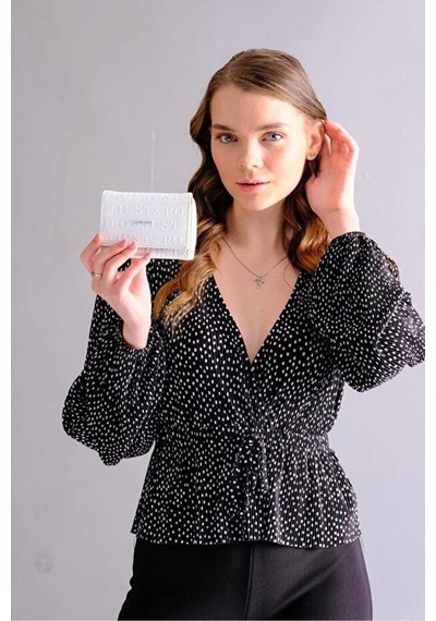 Just Polo Kadın Bol Kartlık Ve Kağıt Para Bölmeli Bölmeli Fermuarlı & Kapaklı Cüzdan Shopper Beyaz