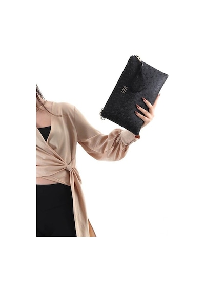 Silver Polo Sp1034 Kadın Portföy & Clutch Logolu Siyah-siyah