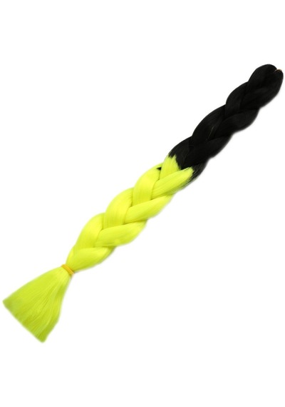 Afrika Örgülük Sentetik Ombreli Saç 100 Gr. - Siyah / Neon Sarı