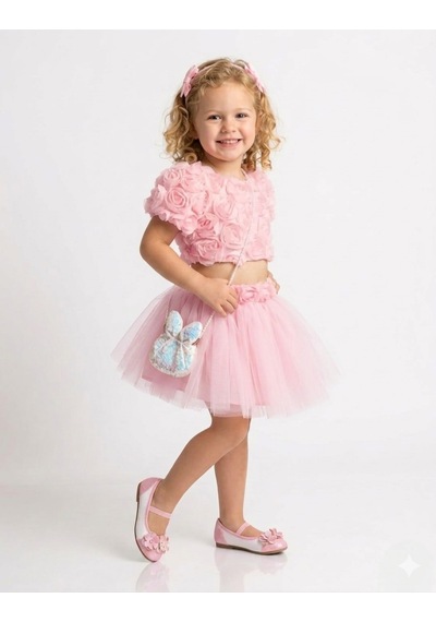 Cocosiss Kız Bebek Çantalı Rose Crop Takım Ccs-2642 Pembe