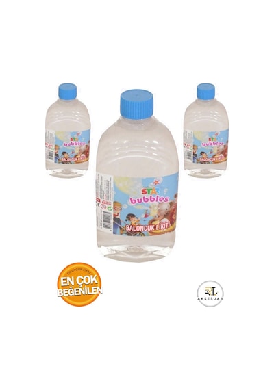 Şişede Köpük Çıkarma Suyu Baloncuk Sıvısı Köpük Tabancası Baloncuk Likiti 500 Ml - 3 Adet
