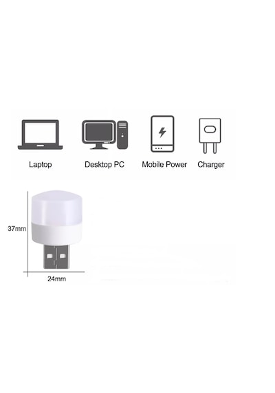 Mini Ampul 1w Taşınabilir Usb Led Işık - Powerbank Laptop Pc Uyumlu Günışığı Renk Gün Işığı