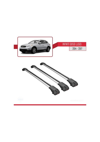 Infiniti Qx50 J50 2014-2017 Arası İle Uyumlu Ace-1 Ara Atkı Tavan Barı Gri 3 Adet Bar
