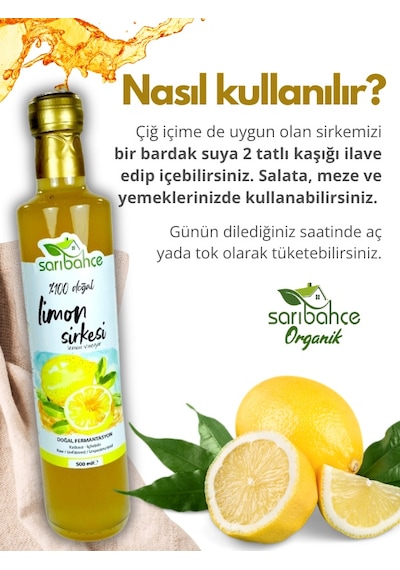 Limon Sirkesi 500 Ml - Organik Doğal Fermantasyon