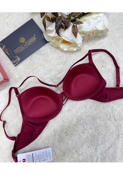 Le Jardin Monica Göğsü Şeritli Mikro Push-up Arkası İp Detaylı Sü Bordo
