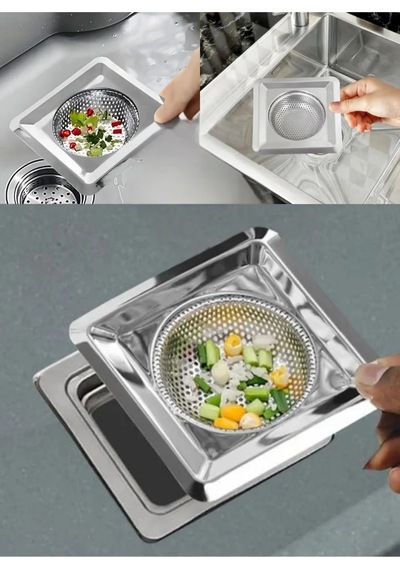 Lavabo Süzgeci Paslanmaz Kare 11,5 Cm Metal Diğer