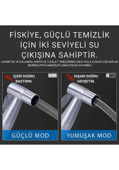 Polham Paslanmaz Çelik Spiral Hortumlu Musluk Çoğaltıcı Tüm Musluklara Uyumlu, Banyo, Tuvalet, Mutfak Krom