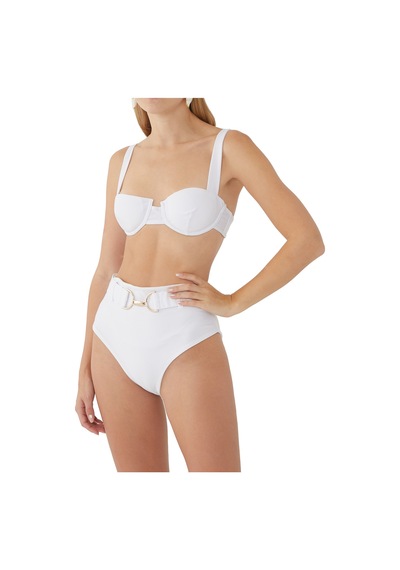 Lula Ru Vintage Tarzda Klasik Bikini Üstü Beyaz