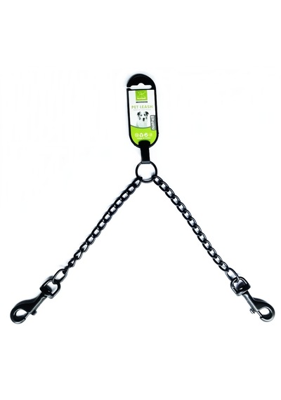 Nunbell Professional Zincir İkili Köpek Yürüyüş Gezdirme Tasma Bağlantısı Siyah