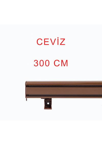 Ceviz Dekoratif Perde Alüminyum Dekoratif Ray Kornişi 300 Cm