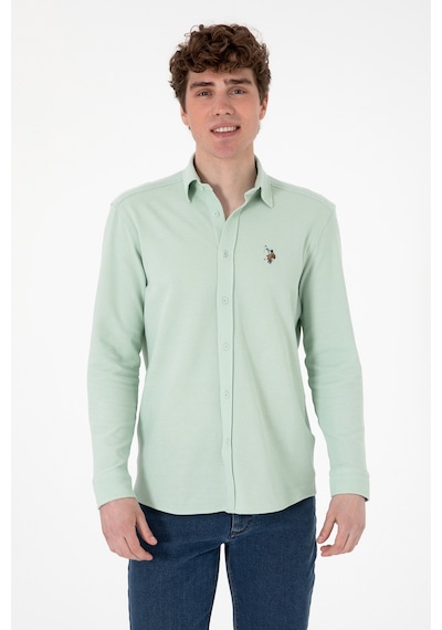 U.s. Polo Assn. Erkek Su Yeşili Gömlek Örme 50300402-vr048 Su Yesılı
