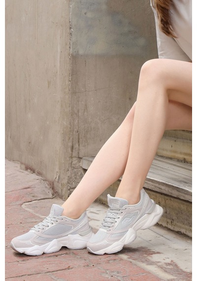 Jump 29903 Gri Kadın Sneaker Günlük Spor Ayakkabı Bej