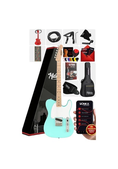 Midex Tlx-50gr Tele Kasa Maple Klavye 2 Single-coil Manyetik Elektro Gitar
