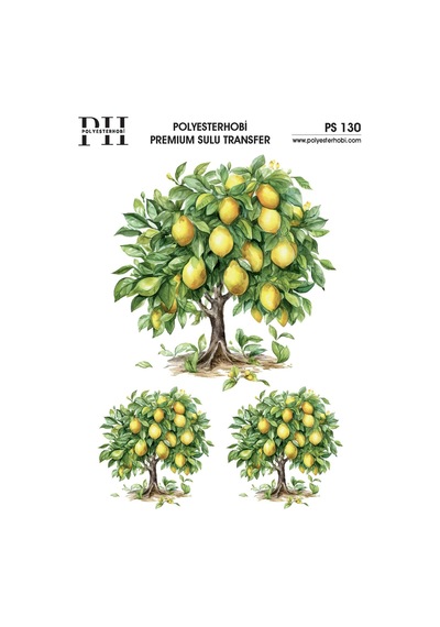 Polyesterhobi Premium Sulu Transfer 25x35 Cm Limon Ağacı Desenli Ps 130