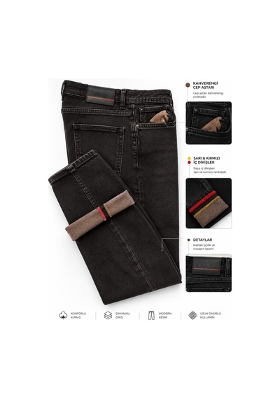 Deepsea Erkek Slim Fit Dar Kesim %98 Pamuk Likralı Taşlanmış Siyah Kot Pantolon Jean 2600026 Deepsea Erkek Slim Fit Dar Kesim %98 Pamuk Likralı Taşlanmış Siyah Kot Pantolon Jean 2600026