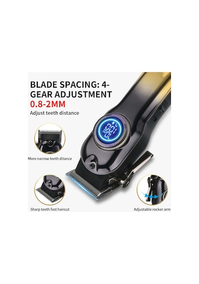 Hk610 Profesyonel Saç Kesme Makinesi Saç Sakal Tıraş Makinesi Dijital Ekran Usb Şarjlı Kuaför Tipi