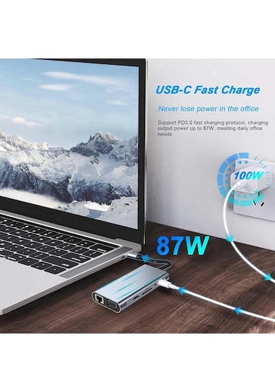 Taplin Tk-122 11 İn 1 Type-c Hub Usb Hdmı Vga Lan Çoklayıcı 1 ADET