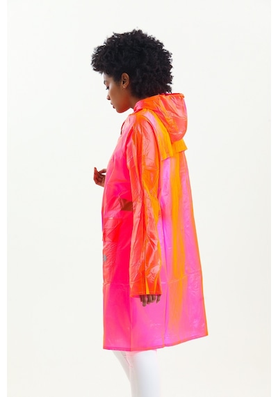 Glow Collection Neon Pembe Kadın Yağmurluk - Çantası İle 001