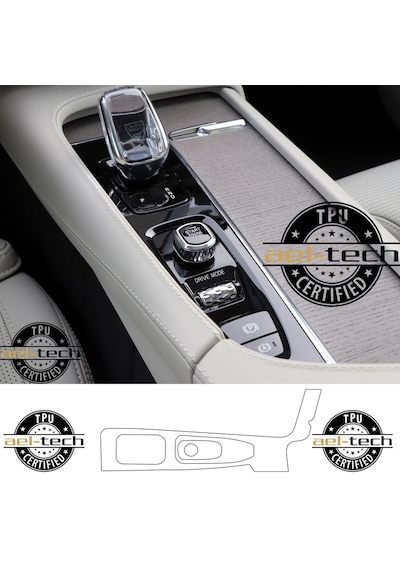 Volvo Xc90 Uyumlu Vites Etrafı Piano Black Tpu Koruyucu 2019-2024