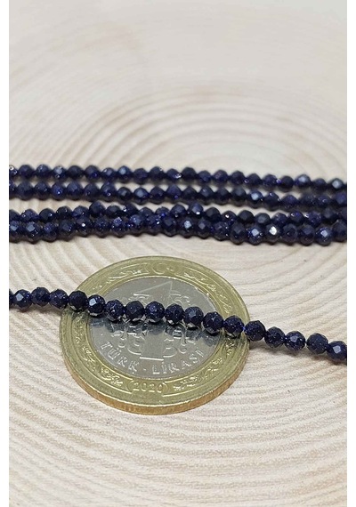 Yasamtohumu Yıldız Taşı Lacivert Yarım Dizi 2,5 MM 17  CM Çok Renkli