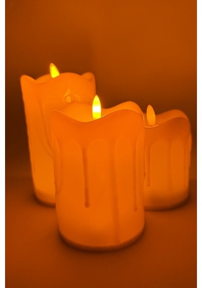 Beysüs Pilli Led Mum Kalın 10 Cm