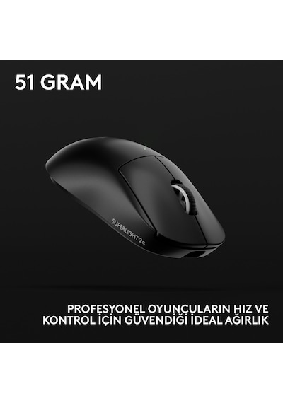 Logitech G Pro X Superlight 2c Hafif Hero 2 Sensör 32.000 Dpı Lıghtspeed Kablosuz Oyuncu Mouse - Siyah G Pro X Superlight 2