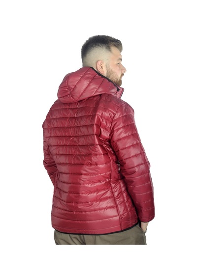 Mode Xl Büyük Beden Mont Kapitone Kapüşonlu 22602 Bordo 001
