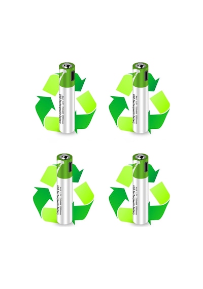 Usb Type-c Şarjlı 4 Adet Aaa 1.5v Lityum Kalem Pil 750mah Uzun Ömürlü