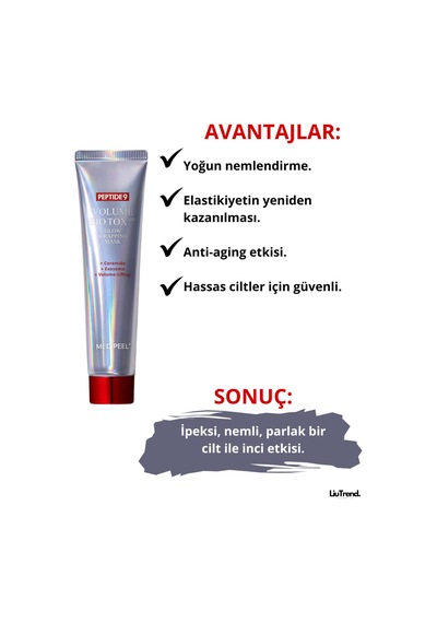 Medipeel Peptide 9 Volume Bio Tox Glow Wrapping Mask 70 Ml Parlak Ciltler Için Peptitli Film Maskesi M0489