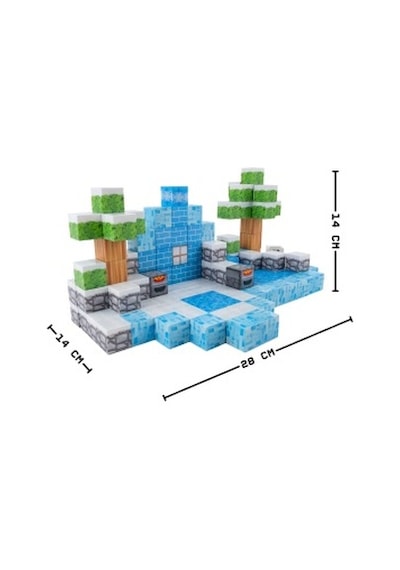Creative World Manyetik Bloklar Küpler Kış Temalı 144 Parça / Zekâ Geliştirici Bloklar Seti -jm808