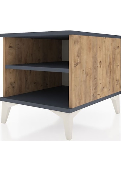 Kronos Komodin Tek Raflı 44x59x48 Çam-antrasit Atlas Çam