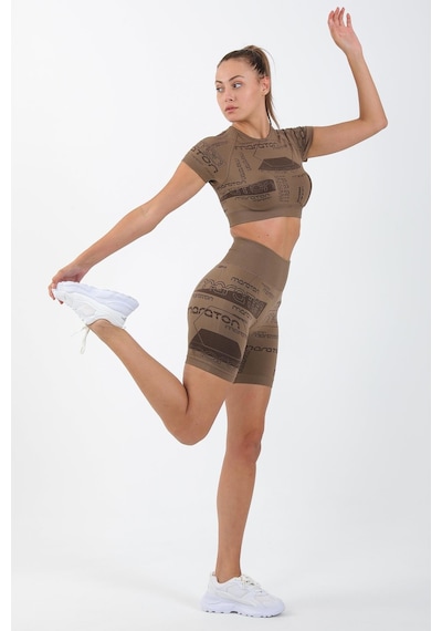 Maraton Active Slimfit Kadın Koşu Kakao Şort 818015-kakao