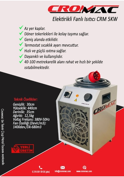 Crm 5Kw Elektrikli Fanlı Isıtıcı