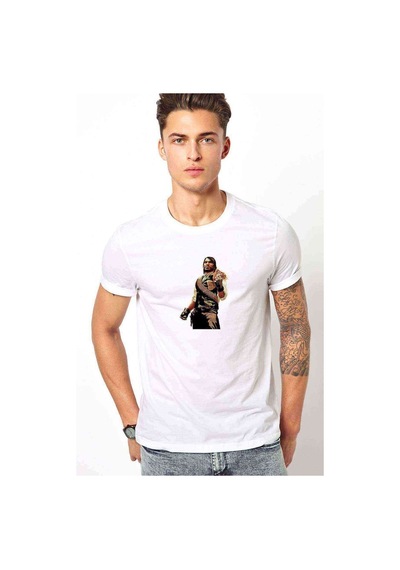 Red Dead 2 John Marston Baskılı Beyaz Erkek Tshirt