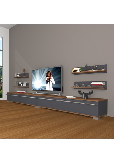 Decoraktiv Eko 360r Mdf Tv Ünitesi Tv Sehpası Ceviz - Siyah