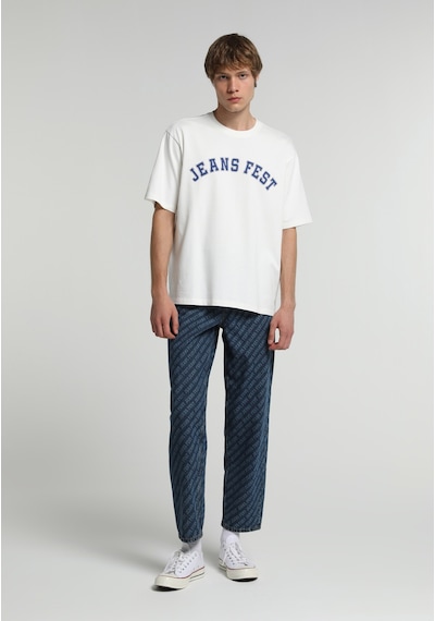 Colin's Colins Oversize Fit Yuvarlak Yaka Düz Erkek Beyaz Kısa Kol Tişört Cl1083416 Q1.v2 Ofw