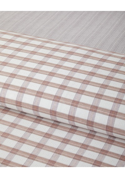 English Home Crispcheck İpliği Boyalı Çift Kişilik Çarşaflı Nevresim Takımı 200x220 Cm Turuncu Turuncu
