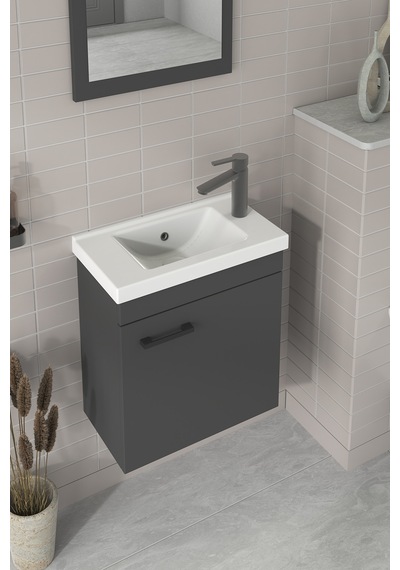 Biani Fix Hera 50 Cm Banyo Dolabı Renk Mat Gri Biani Fix Hera 50 Cm Banyo Dolabı Renk Mat Gri