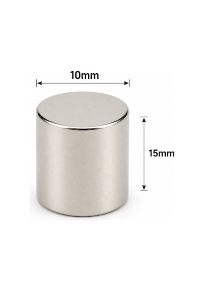 1 Adet - 10x15 Mm Neodyum Mıknatıs Neodim Magnet Yuvarlak