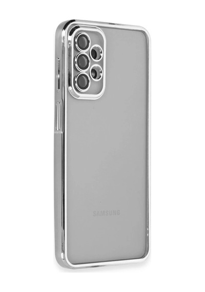 Samsung Galaxy A23 4g Uyumlu Kılıf Lensli Silikon - Gümüş Çok Renkli
