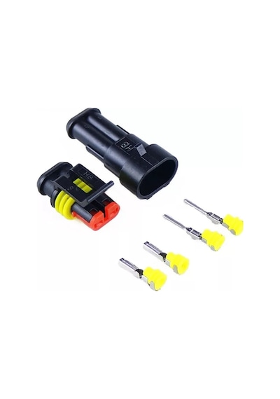 1 Adet 2 Pin Süper Seal Konnektör Su Geçirmez Oto Dişi Erkek (552489464)