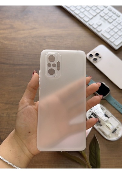 Redmi Note 10 Pro Uyumlu Süper İnce Mat Ultra Thin Silikon Kılıf Beyaz