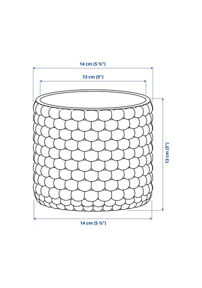 Ikea Glaciarbjörn Serisi, Beton Saksı, 12 Cm, Beyaz