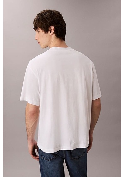 Calvin Klein Erkek Regular Fit Yazı Baskılı Pamuklu T-shirt - Beyaz 4114632