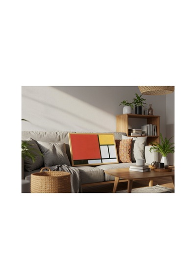 Mondrian Kırmızı, Sarı, Mavi Ve Siyah İle Kompozisyon Çerçevesiz Poster 30x42 Cm A3 Tablo