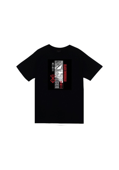 Stoned&Fame Berserk Anime Baskılı Unisex %100 Pamuk Siyah T-shirt SIYAH
