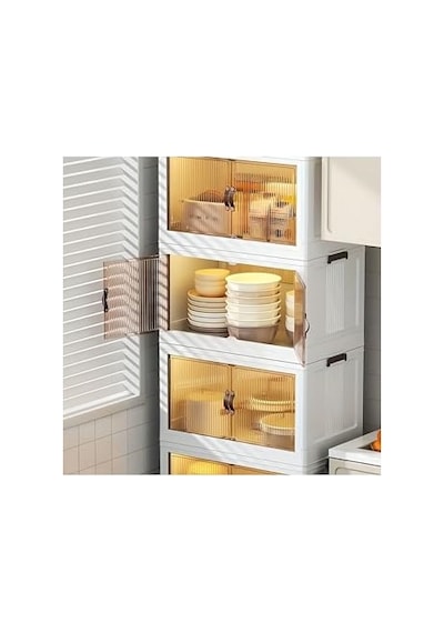 Katlanabilir Modüler Dolap 4 Lü 54 Cm X 31,7 Cm X 127 Cm, Beyaz Genel