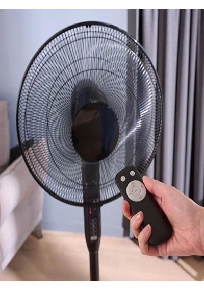 Goodhome 40 Cm Siyah Ayaklı Vantilatör, 3 Hız Kademeli, Uzaktan Kumandalı, 7 Saat Zamanlayıcılı, 82
