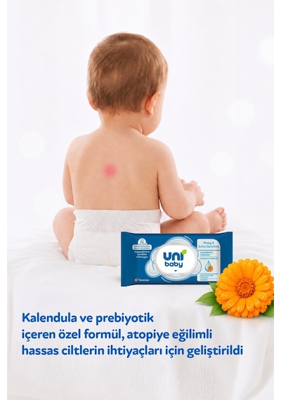Uni Baby Atopy & Extra Sensitive Atopik Ciltlere Özel Islak Mendil 6x40 240 Yaprak 6'lı Set