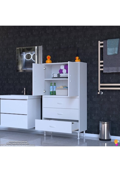 Eliusta Alia Çok Kullanışlı Dolap G:70 Cm Üst Bölme Kapaklı Alt Bölme Çekmeceli 70x138x32,5 Cm Modüler Dolap Beyaz Eliusta Alia Çok Kullanışlı Dolap G:70 Cm Üst Bölme Kapaklı Alt Bölme Çekmeceli 70x138x32,5 Cm Modüler Dolap Beyaz